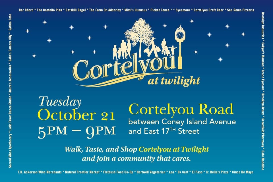 Eat, Drink, Shop & Support Local Schools At Cortelyou At Twilight This Tuesday, October 21