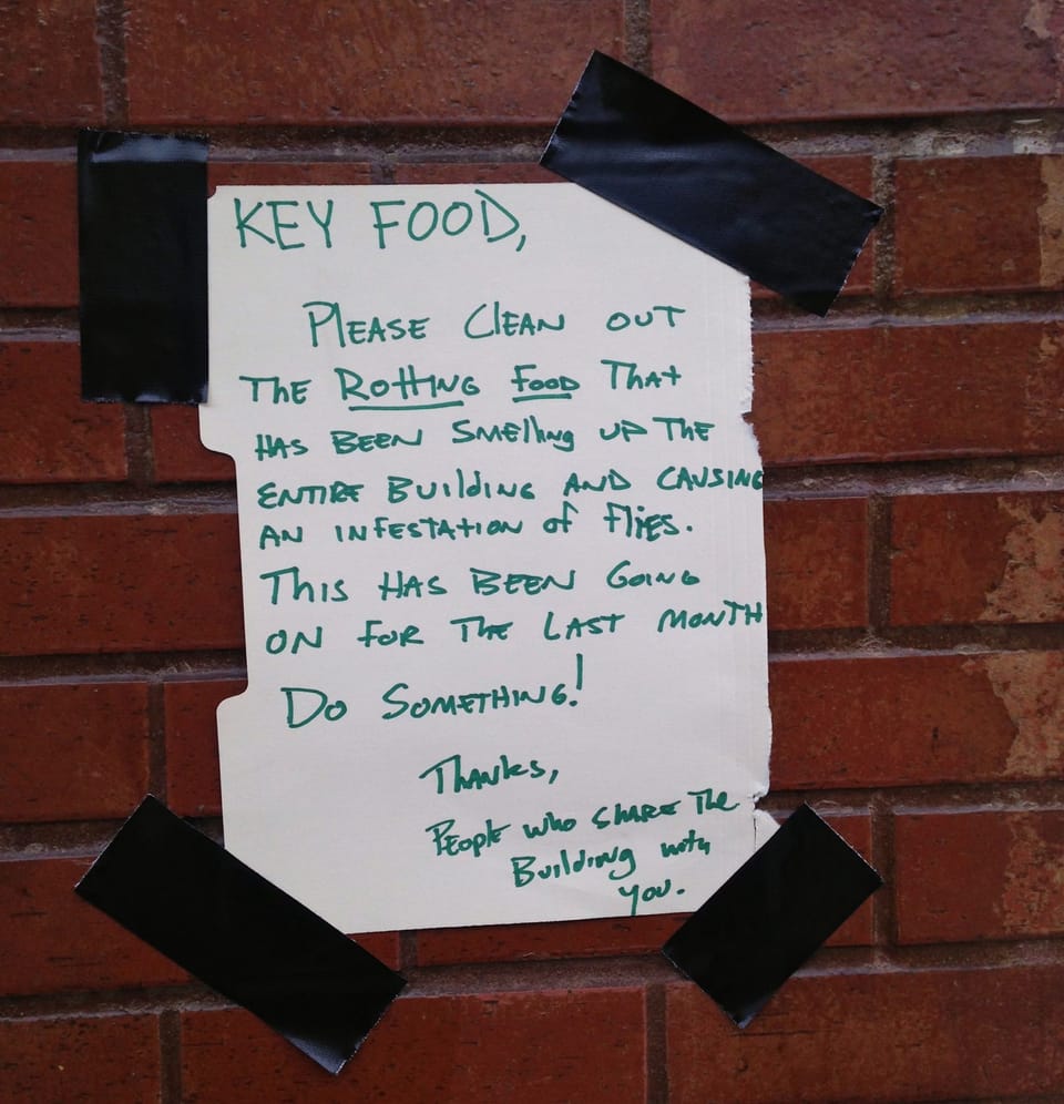 Key Food On 5th Saga Continues As Neighbor Leaves Note About Stinky, Rotting Food