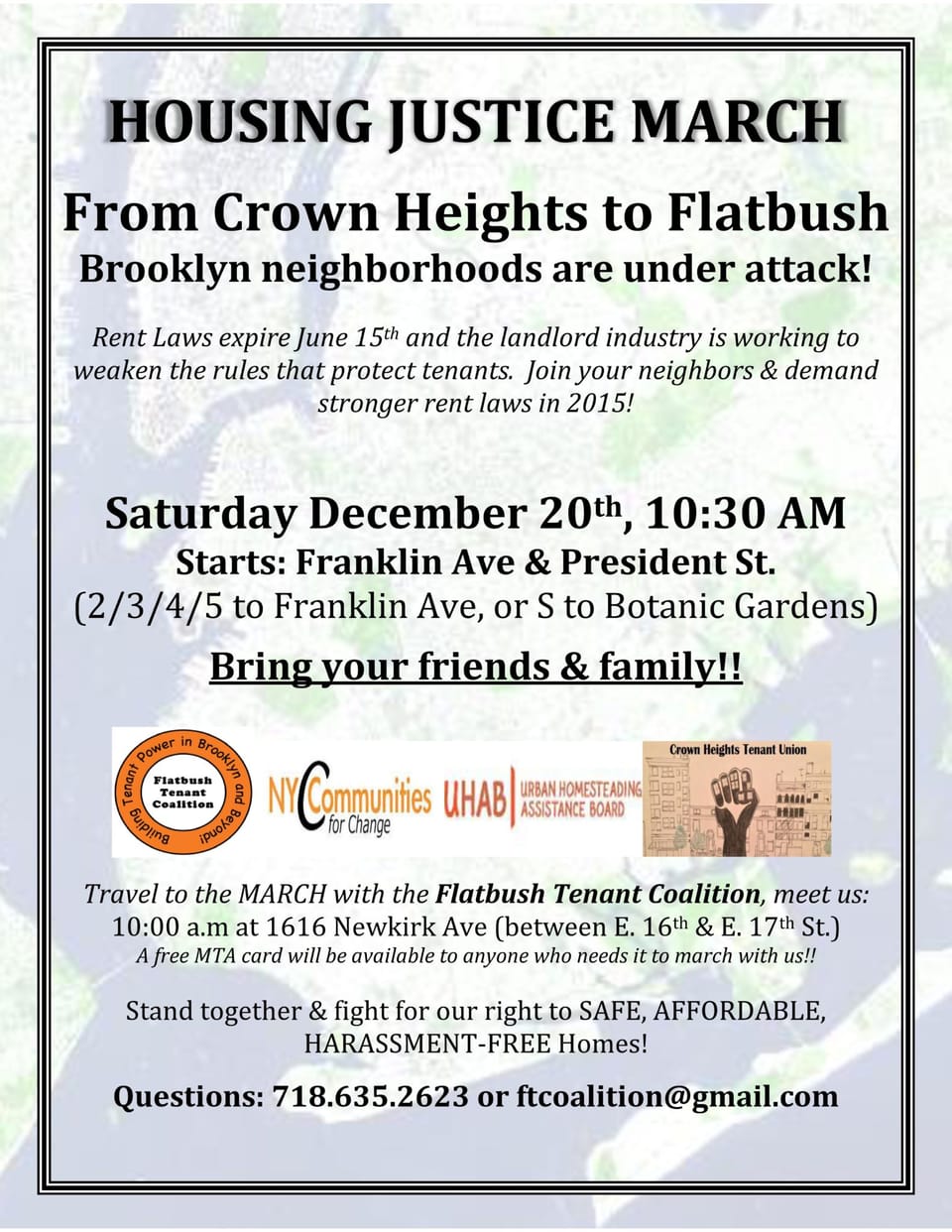 Join The Flatbush Tenant Coalition For A Housing Justice March This Saturday