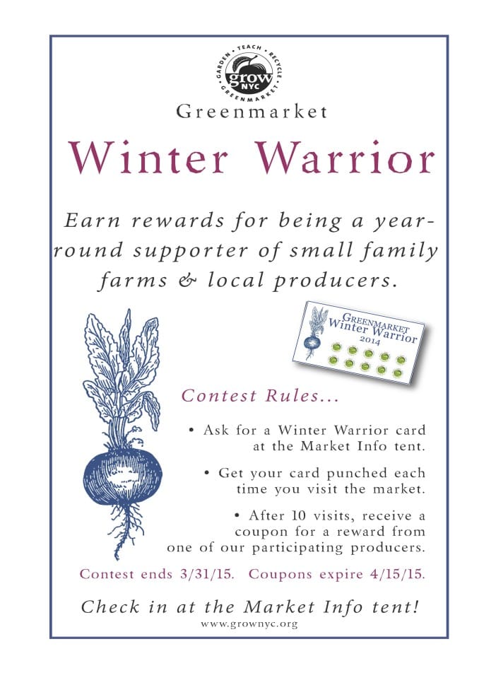 Be Rewarded For Being A Winter Warrior At The Cortelyou Greenmarket