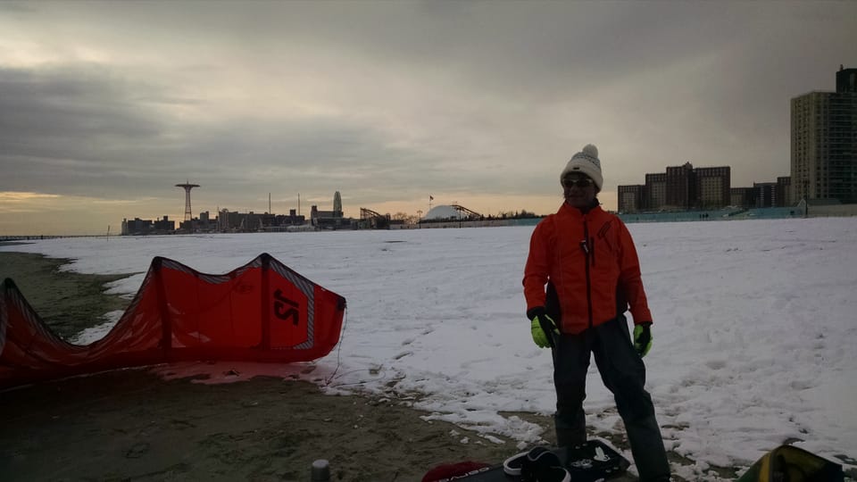 Windsurfers Glide Across A Snowy Coney Island [Video]