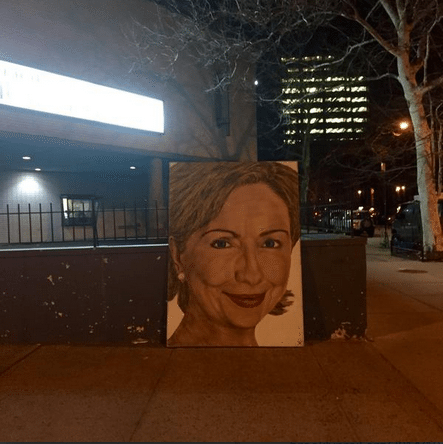 Hillary Clinton Painting Spotted On Lafayette Avenue