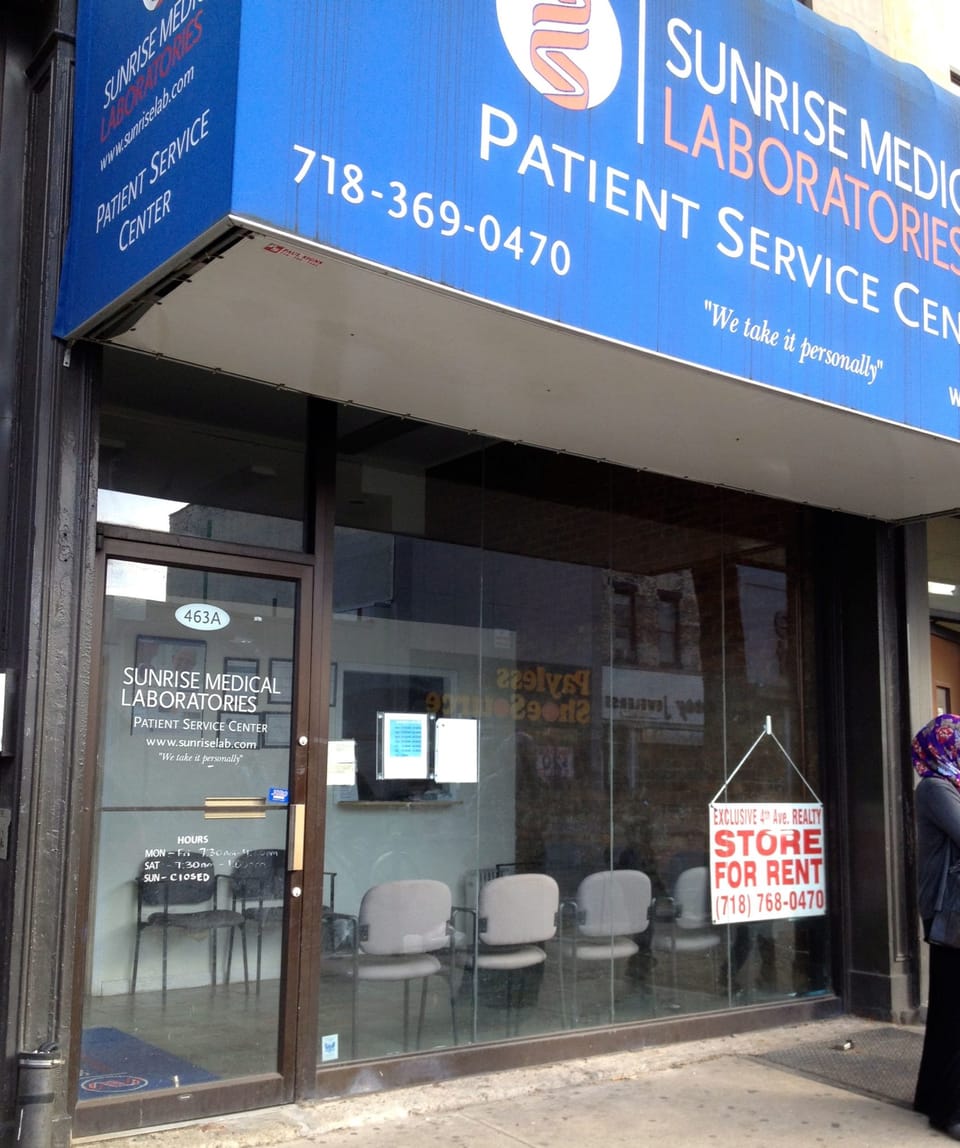 Sunrise Medical Labs Moving, Current Storefront For Rent