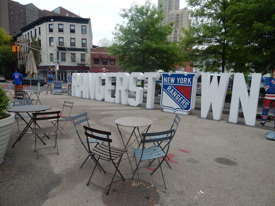 Playoff Hockey Made An Appearance In Fowler Square With RangersTown Display