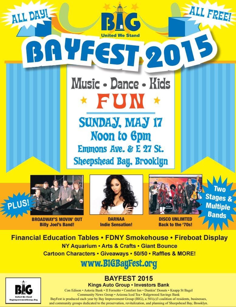 Reminder: Bayfest 2015 Brings Billy Joel’s Band And More To Emmons Avenue On Sunday