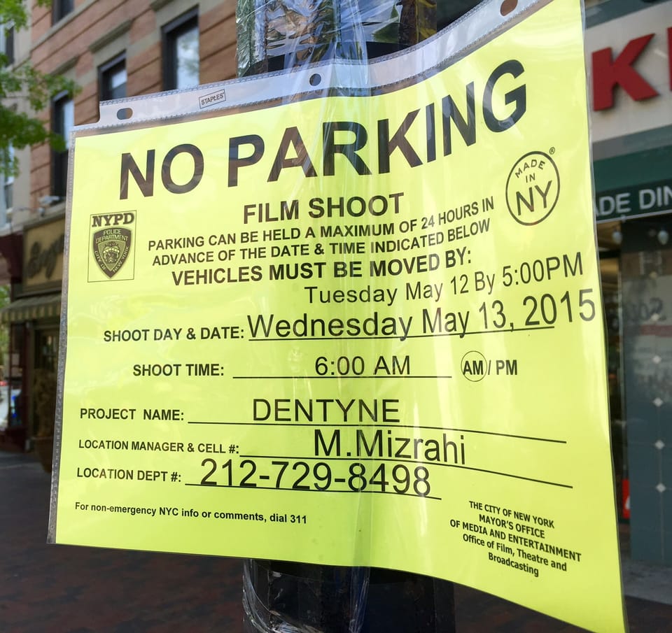 Gum Commercial Filming On Prospect Park West On Wednesday