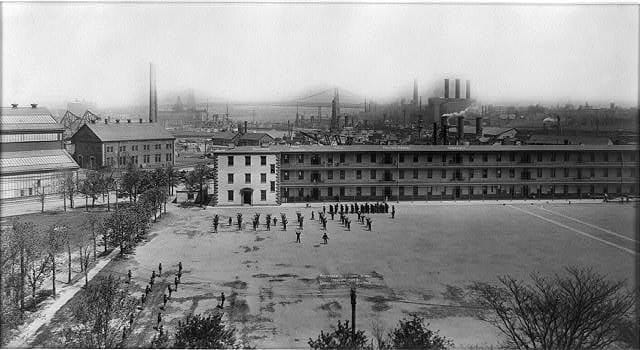 Flashback Friday: Men Doing Exercises In The Brooklyn Navy Yard, Circa 1909