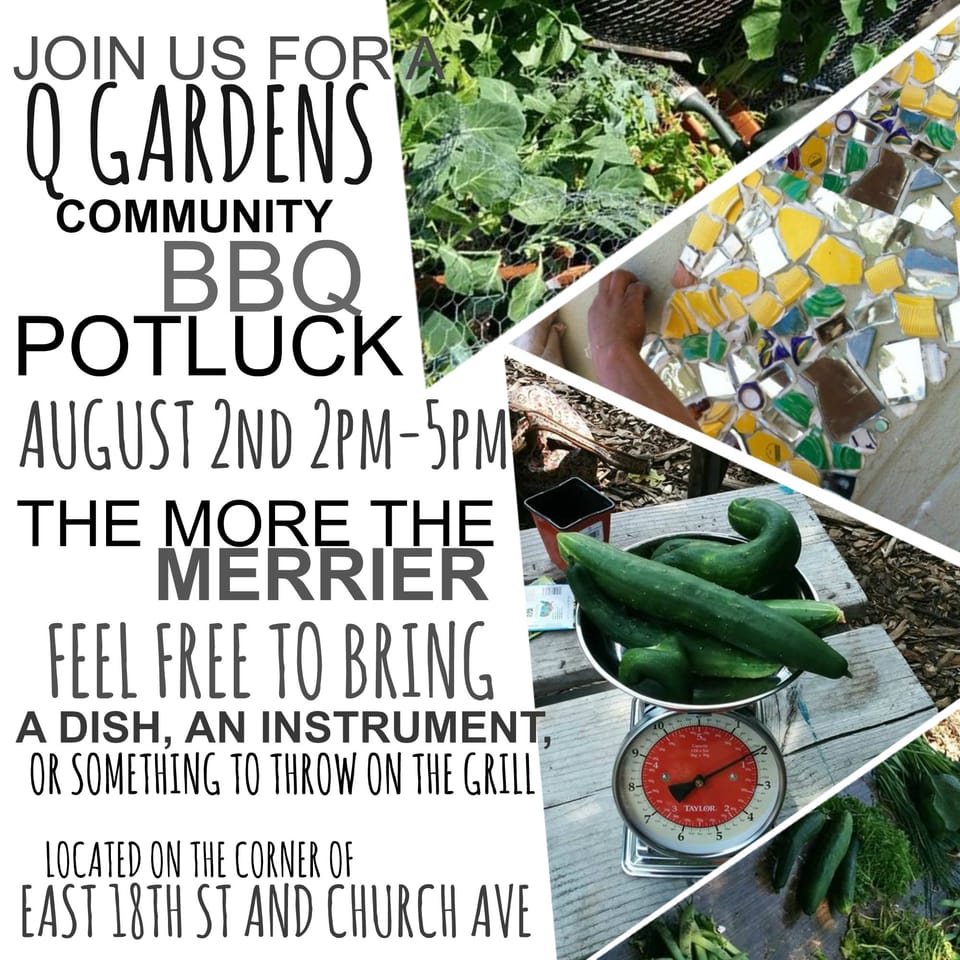 Come Celebrate Q Gardens At A Community Barbecue Next Sunday, August 2