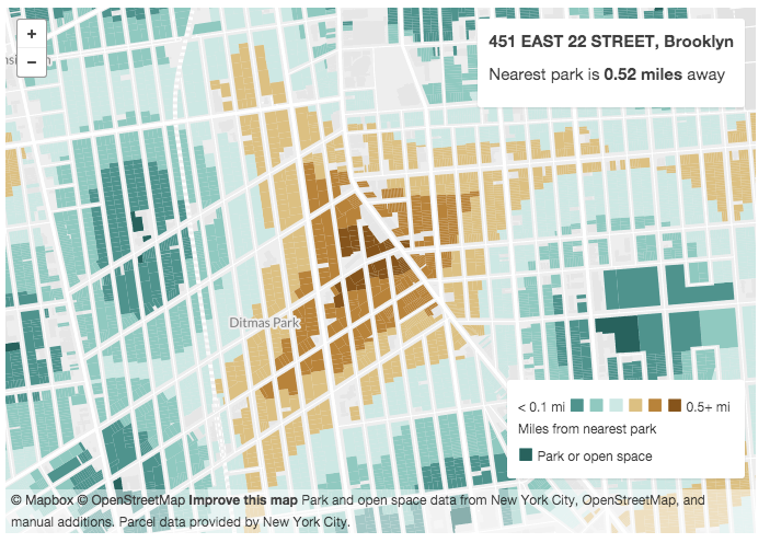 Ditmas Park Blocks Are Some Of The Furthest From Park Land