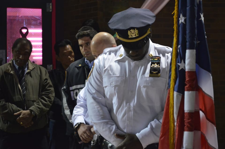 Neighbors Join With Local Police To Mourn Officer Slain In East Harlem