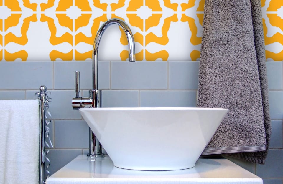 Local Designer Creates Removable Vinyl Wall Designs That Look Like Tile