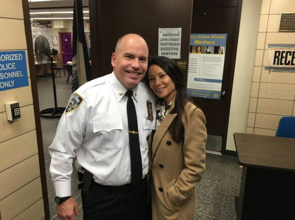 Lucy Liu Visits Coney Island Precinct To Film CBS Show ‘Elementary’