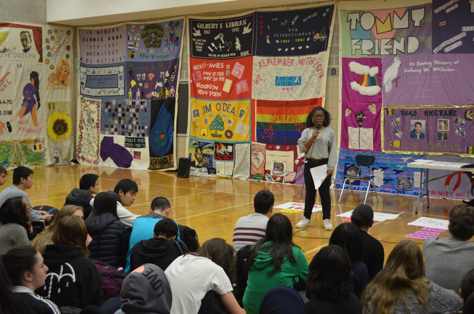 On World AIDS Day, Murrow High Displays Memorial Quilt In Honor Of Lives Lost To The Disease