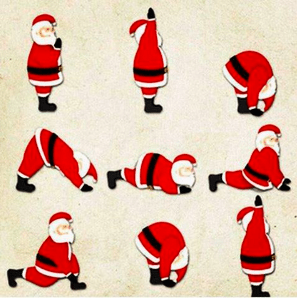 Photo Finish: Santa’s Pre-Christmas Yoga Workout