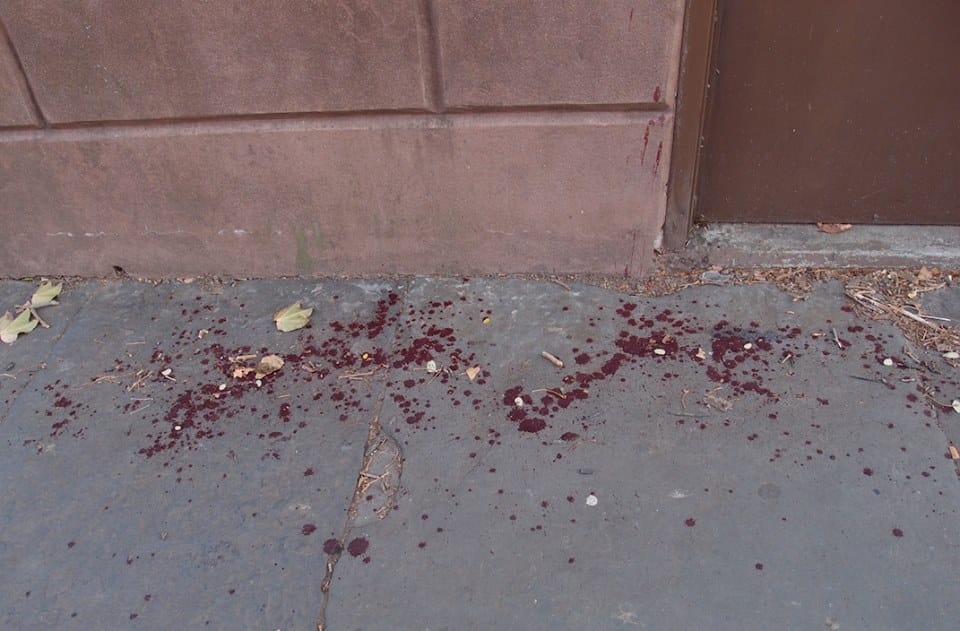 Blood-Stained Sidewalk At South Portland And Lafayette Avenues Startles Residents