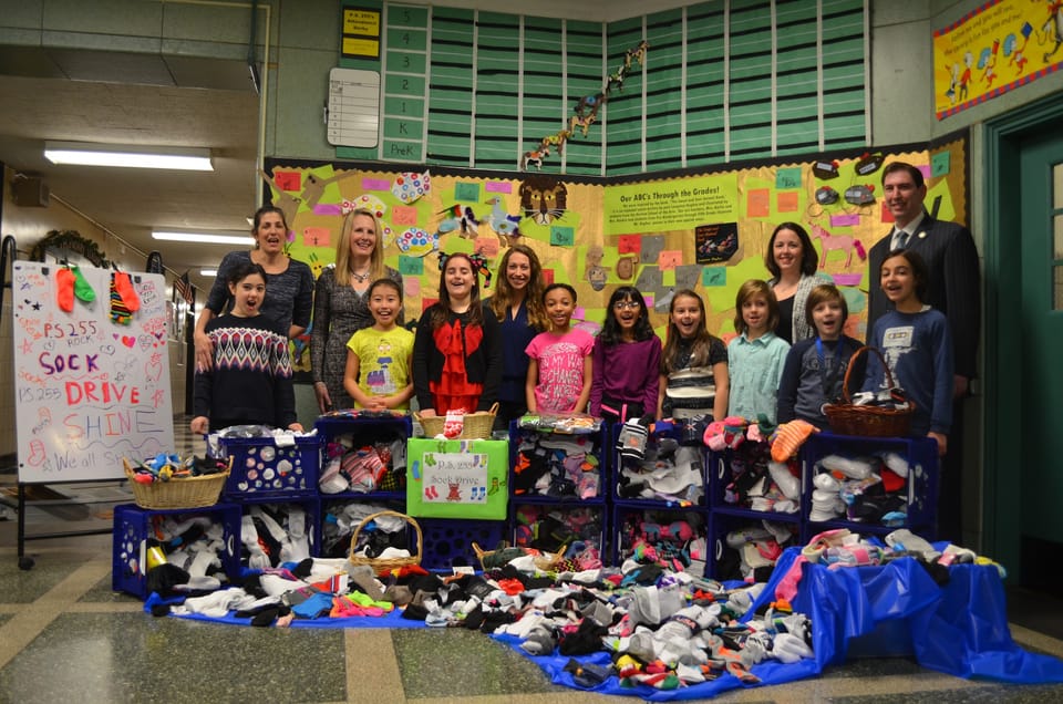 P.S. 255 Students Donate More Than 1,500 Socks To Local Women’s Shelters