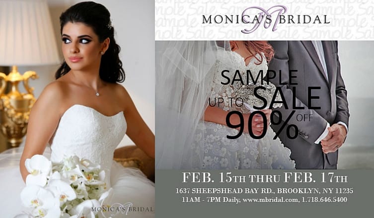 Monica’s Bridal Sample Sale Starts Feb. 15 (Sponsored)