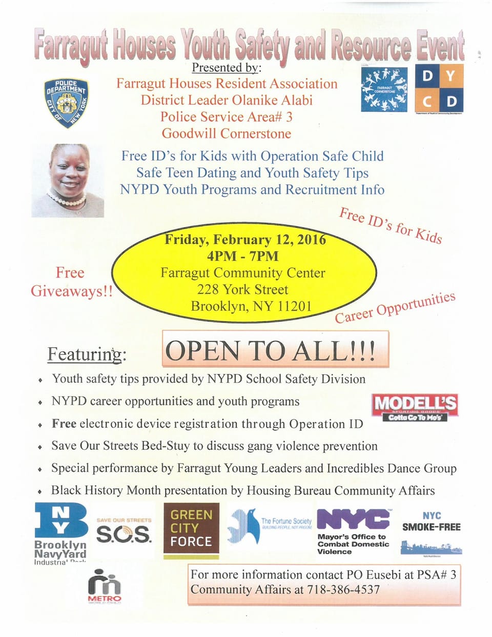 Today: Farragut Houses And PSA 3 Housing Police Present Youth Safety Event