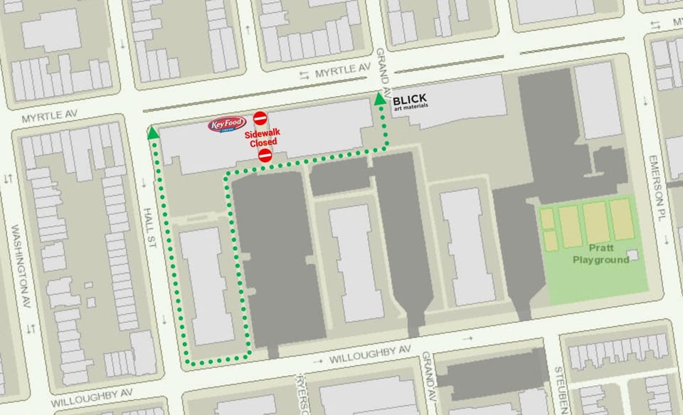 Construction At 504 Myrtle Avenue Is Closing A Sidewalk Connector For Four Months