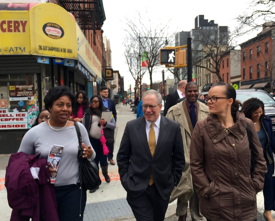 Comptroller Stringer Visits Myrtle Avenue Businesses To Address Bureaucratic Barriers To Success