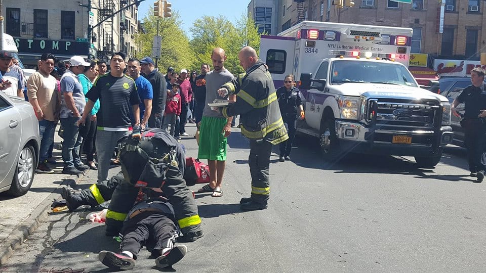 Car Crash Injures Two Pedestrians In Dramatic Scene Near Fifth Avenue