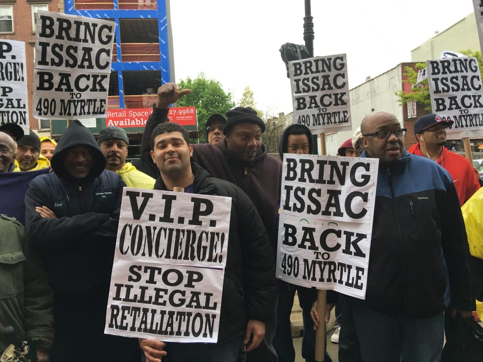 Protest At 490 Myrtle Avenue, Workers Say They Were Fired For Attempting Unionization