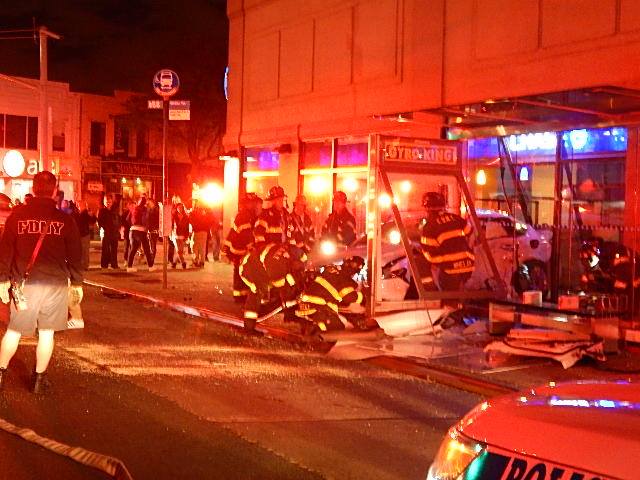 Car Crashes Through Bank Window On Kings Highway