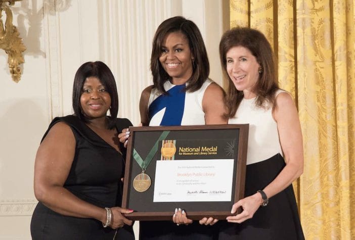 First Lady Michelle Obama Honors Brooklyn Public Library At White House Ceremony