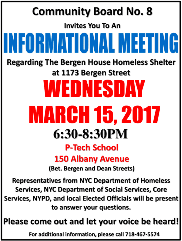 Second Meeting On Bergen Street Homeless Shelter Scheduled For Tonight