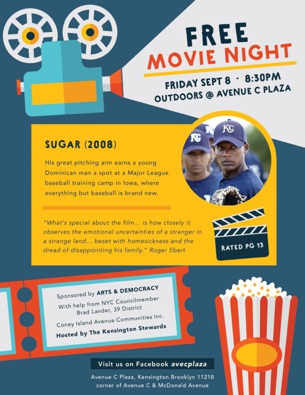 FREE “Sugar” Screening at Avenue C Plaza On Friday