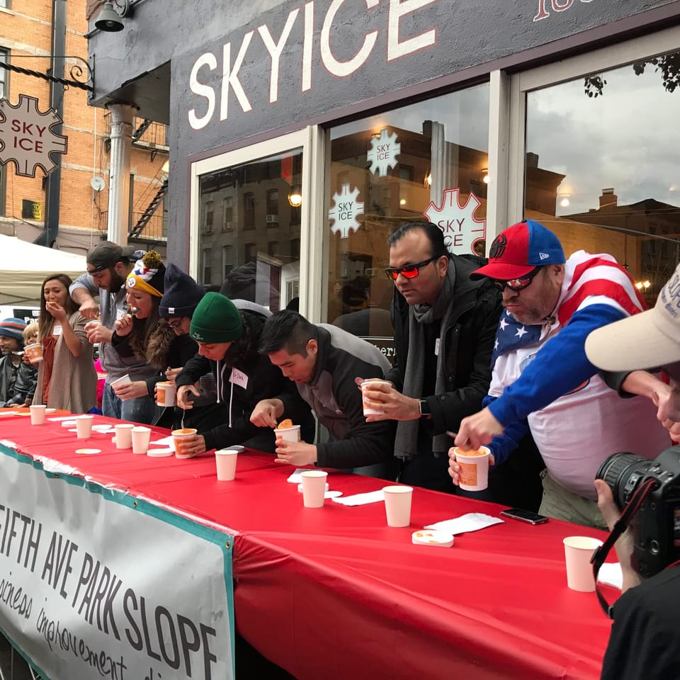 Park Slope Resident Wins SkyIce Brain Freeze Ice Cream Eating Contest In New Record Time