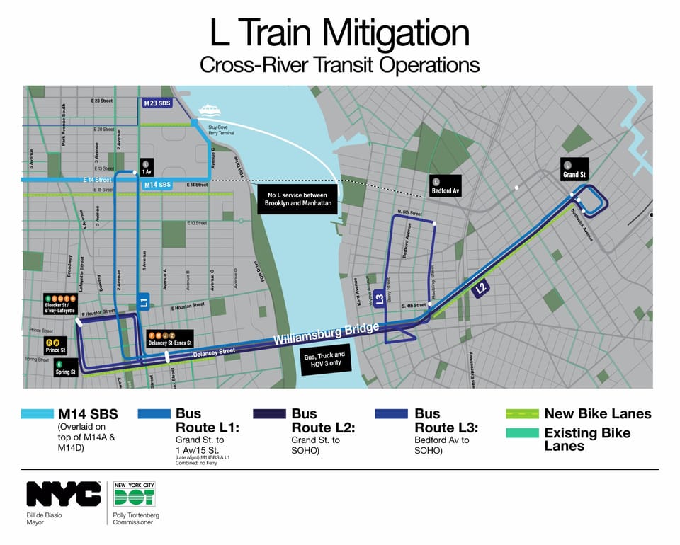 L Train Closure Mitigation Plan Released by MTA, DOT