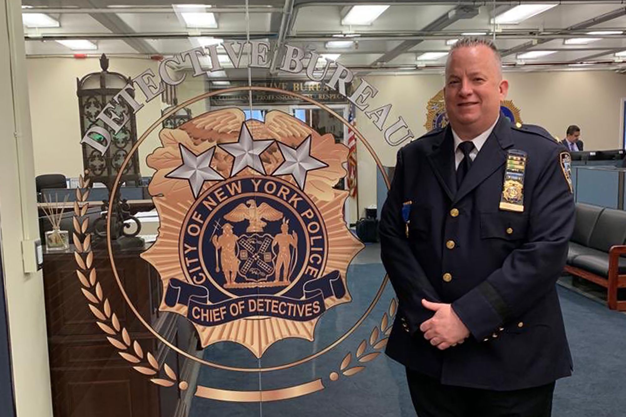 NYPD Chief John Chell in a picture celebrating a previous promotion, dated May 3, 2019.