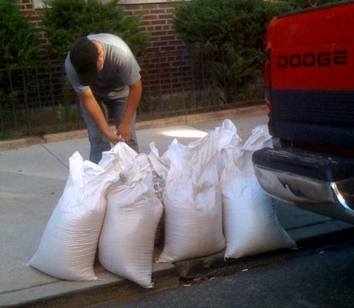 Stealing Sand in Brighton Beach, Brooklyn