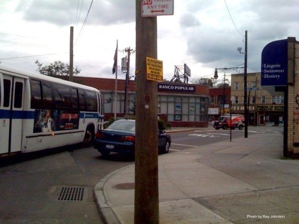 bill brown sq no parking car parked bus