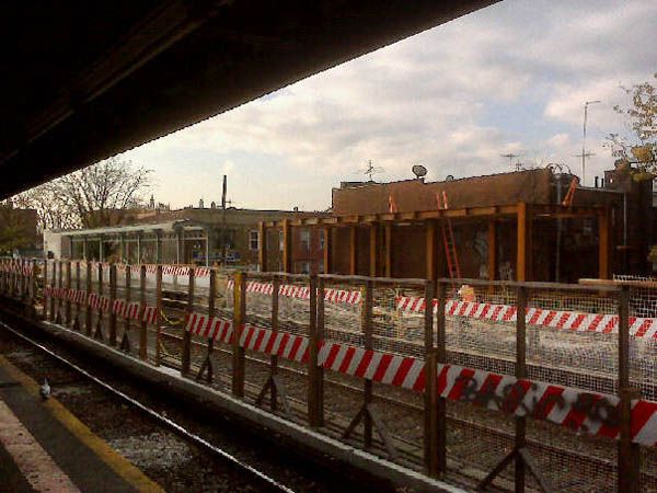 Construction at Ave U train station - Q train in Sheepshead Bay