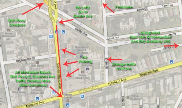 The changes to Coney Island Avenue intersections as proposed by DOT