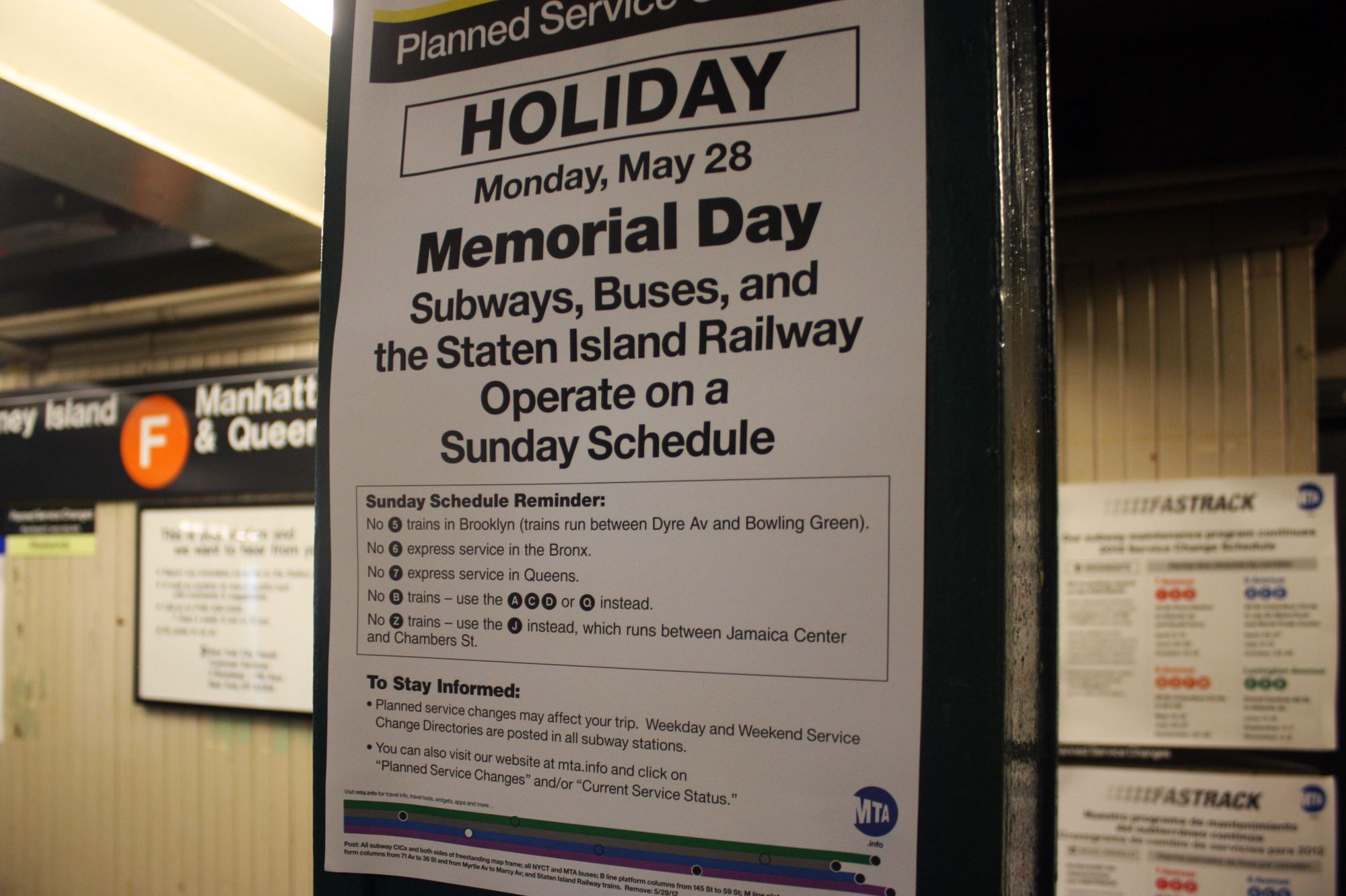 MTA Holiday Weekend And Memorial Day Service Changes F And D Trains