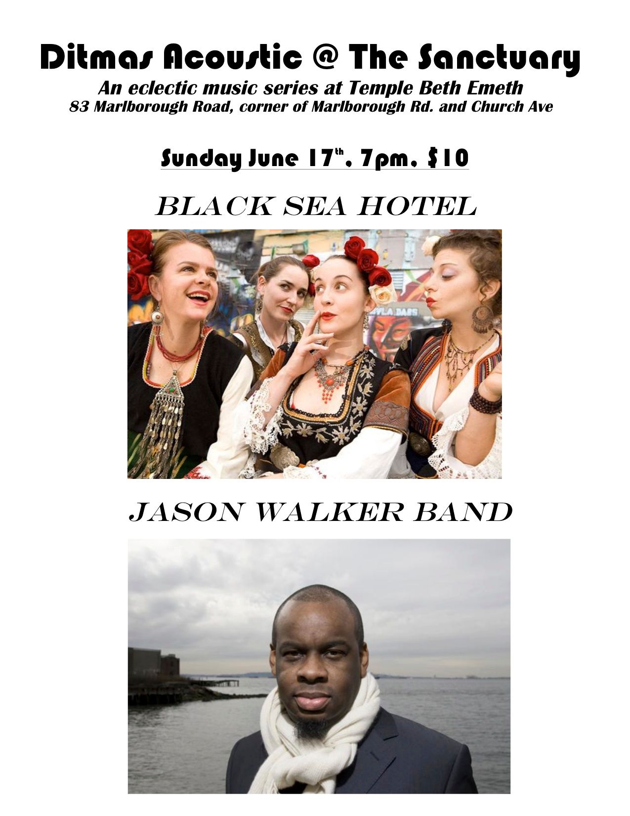 Black Sea Hotel & Jason Walker Band Play Ditmas Acoustic This Sunday