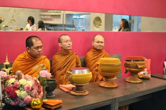 Am Thai Bistro's Grand Opening, 1/27/12, With Monks