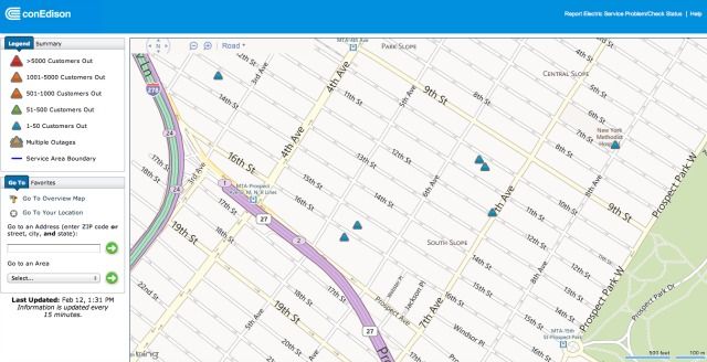 15th Street Power Outages