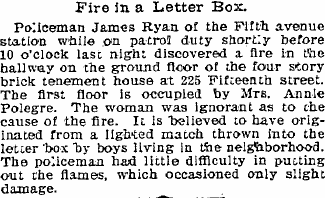 15th Street Letterbox Fire