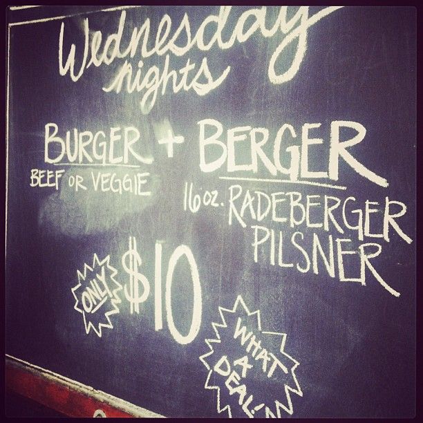 Greenwood Park Wed Burger Special