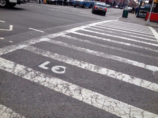 LOOK Crosswalk Marking on 9th St/7th Ave