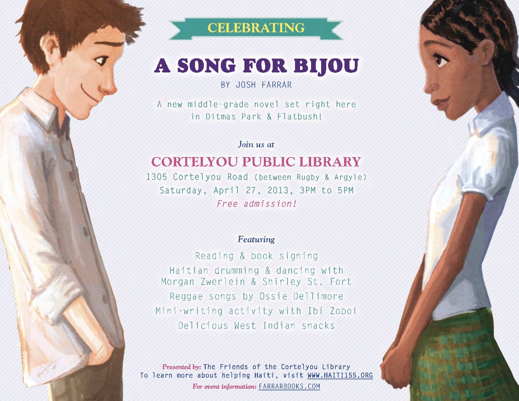 a song for bijou josh farrar cortelyou library friends