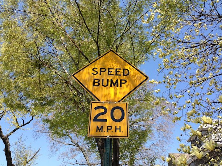 stratford road speed bump sign