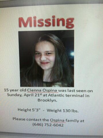 Missing Person: Cienna Ospina