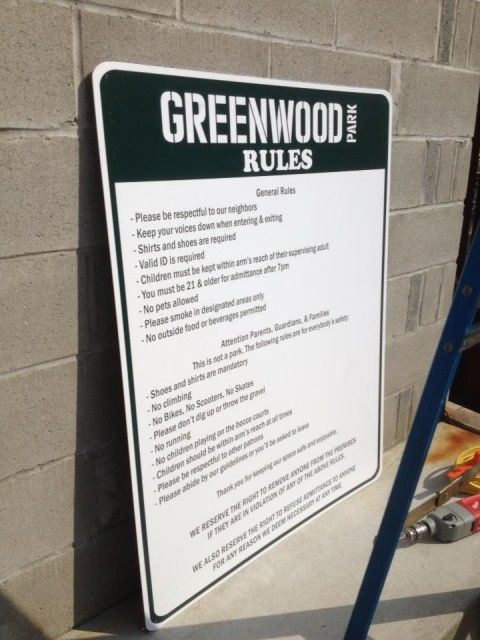Greenwood Park Rules