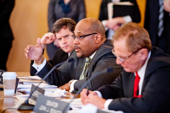 State Senator John Sampson (center) (Source: nysenate.gov)