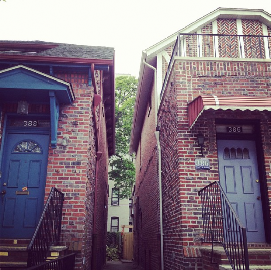 Stained Glass House Numbers on East 8th Street